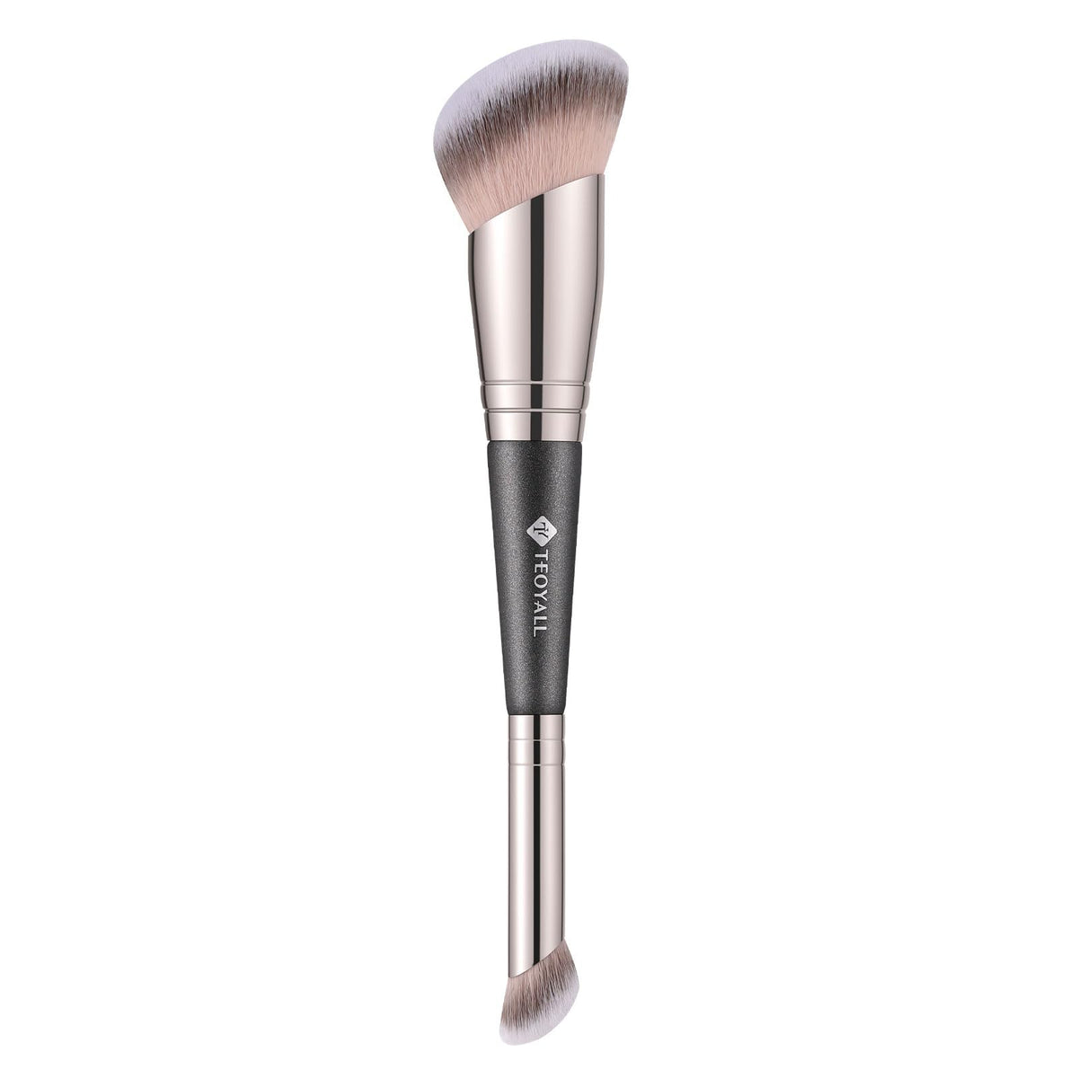 TEOYALL dual-ended brush with large curved head for seamless foundation blending.