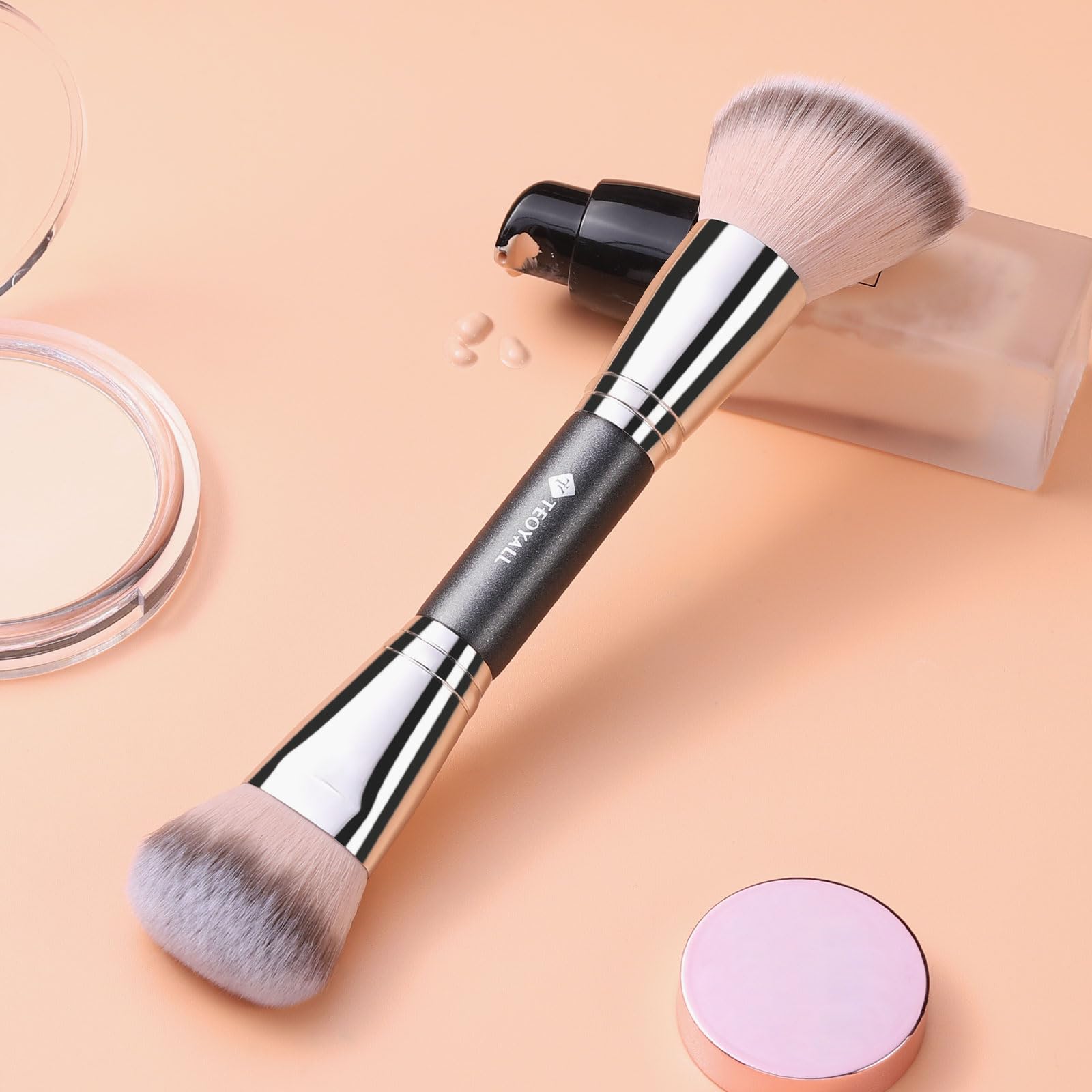 TEOYALL all-skin-types brush works with liquid, cream, or powder formulas