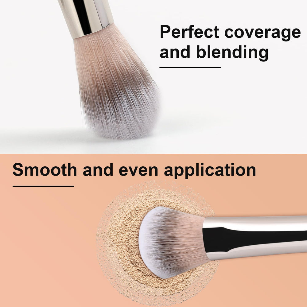 TEOYALL Ergonomic handle brush provides comfortable grip during extended makeup sessions.
