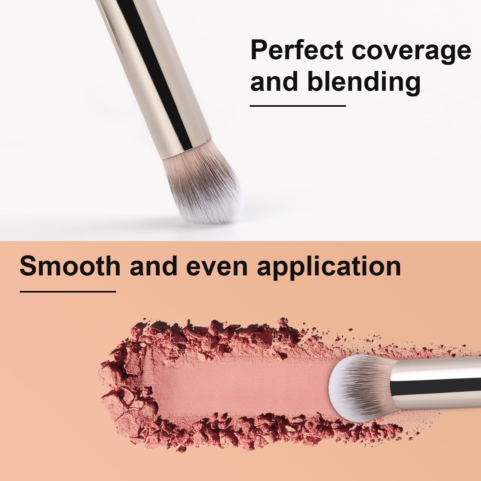 TEOYALL ergonomic handle aids comfortable, controlled makeup application.