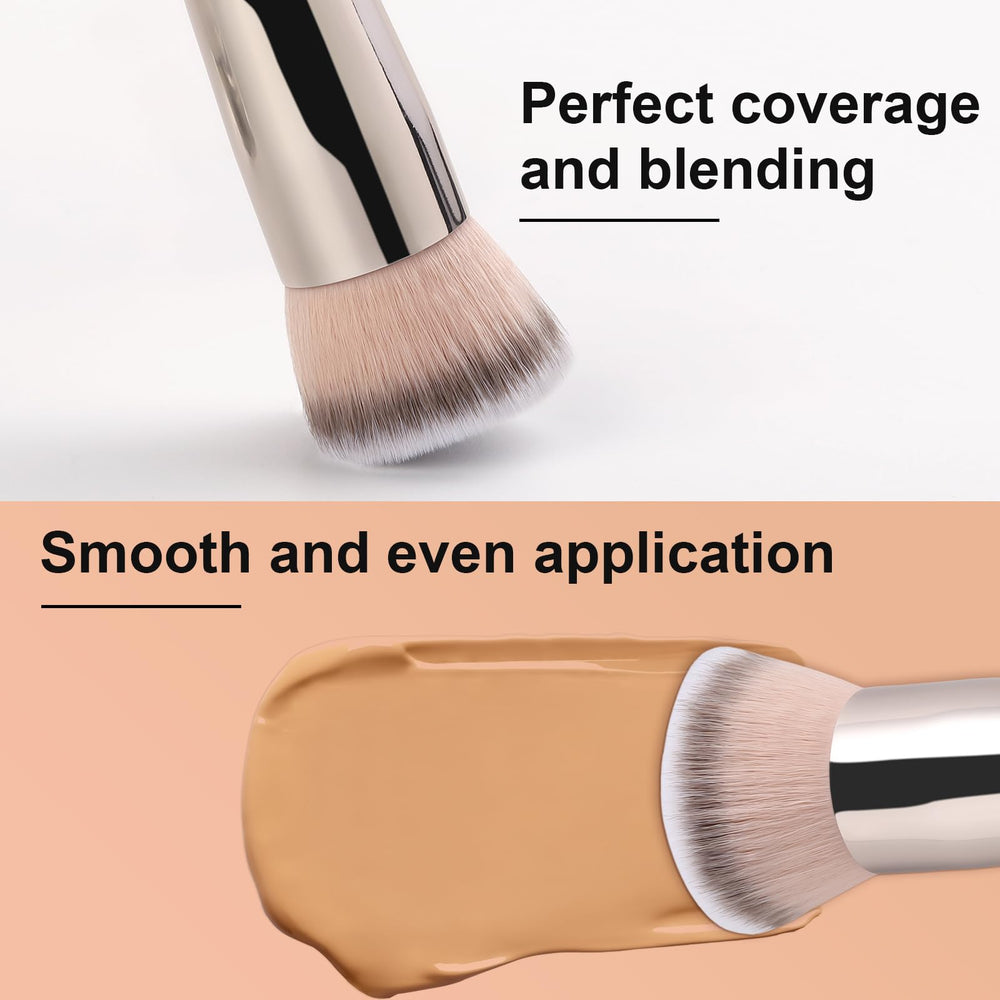 TEOYALL Kabuki brush secure ferrule prevents bristle shedding during use.