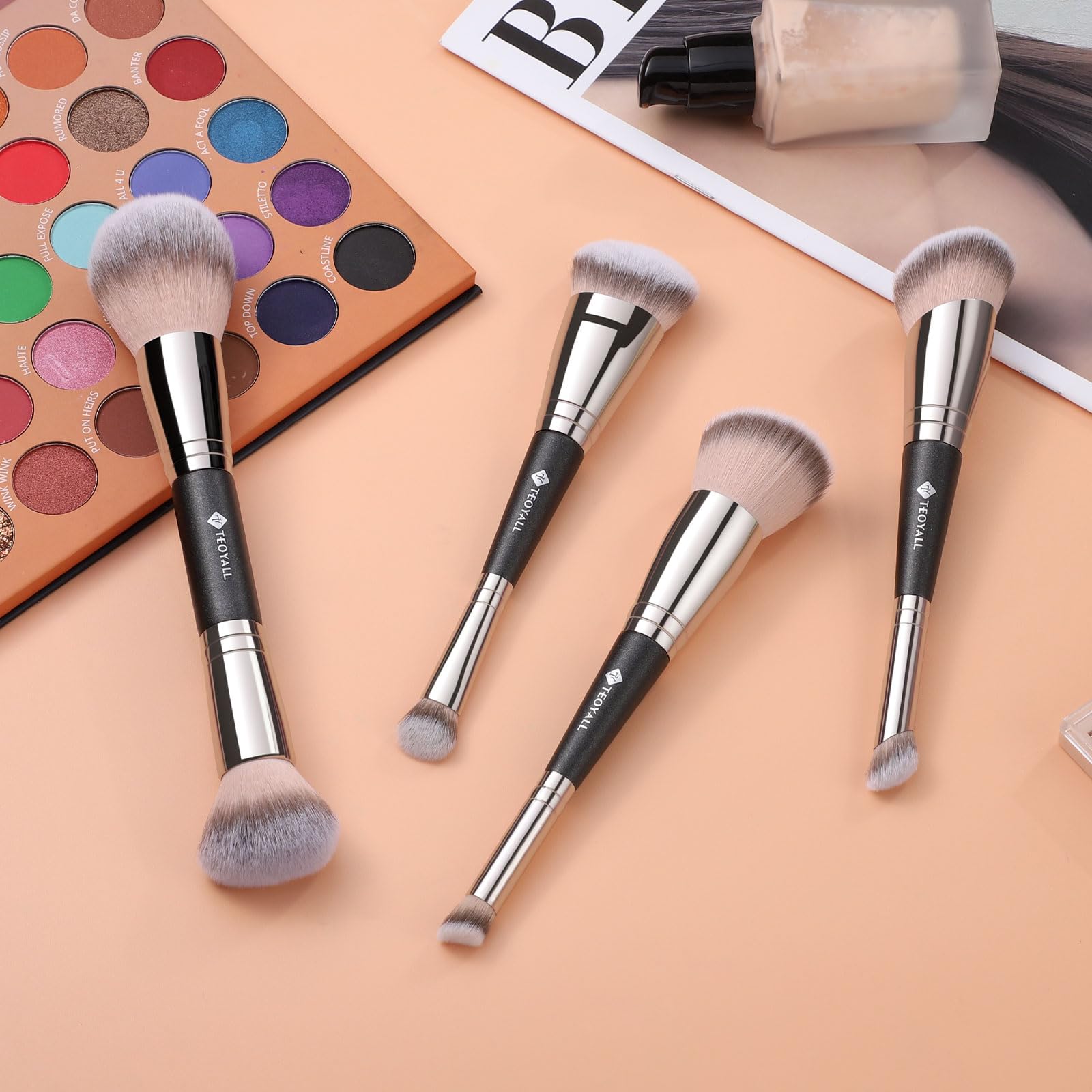 TEOYALL versatile brush suitable for liquid, cream, and powder formulas