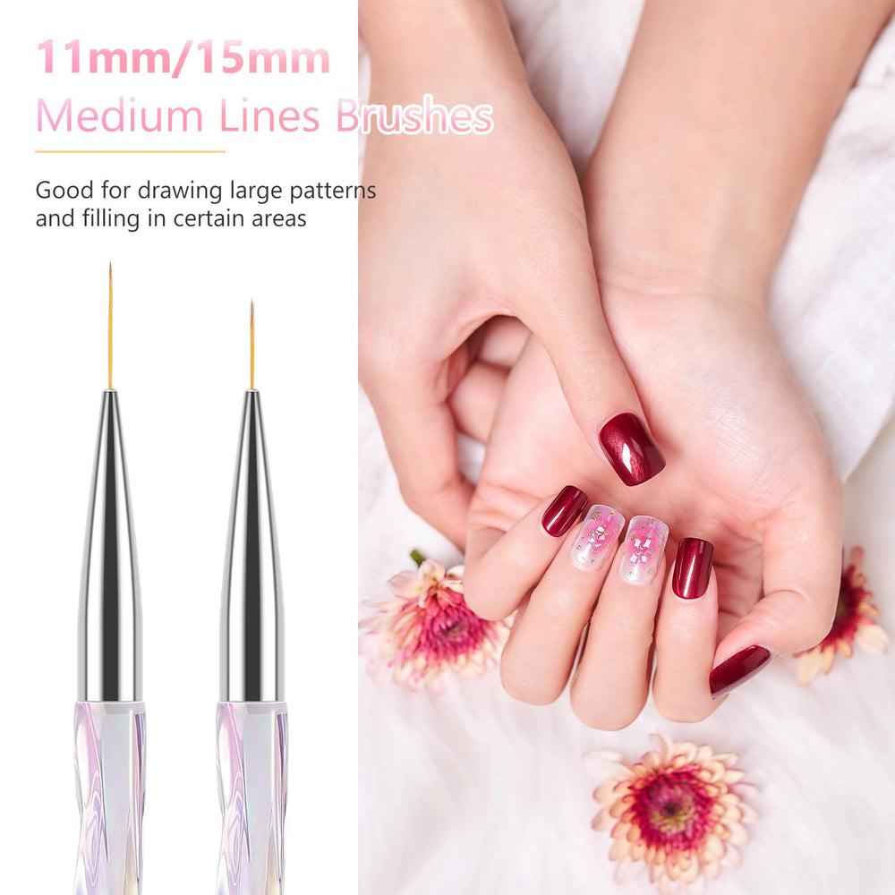 TEOYALL nail art liner brush 15mm for bold accents and lines.