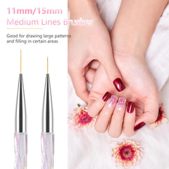 TEOYALL nail art liner brush 15mm for bold accents and lines.