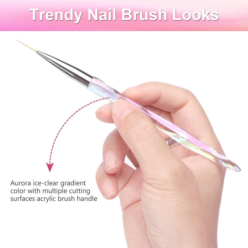 TEOYALL nail art liner brush 9mm for smooth mid-sized strokes.