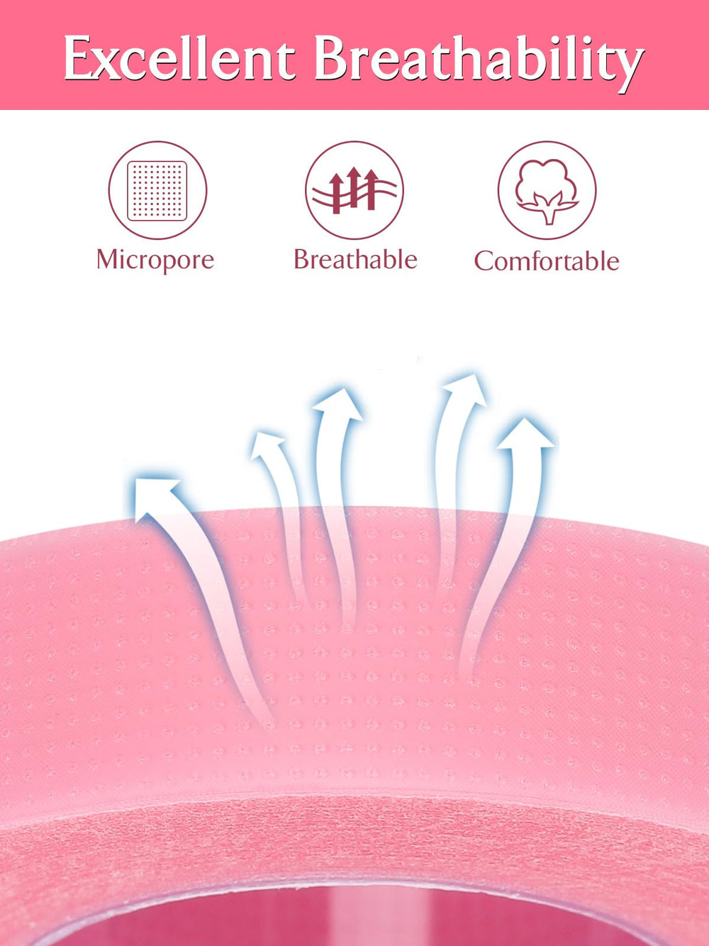 TEOYALL PE Lash Tapes breathable material promotes comfort during lash procedures.
