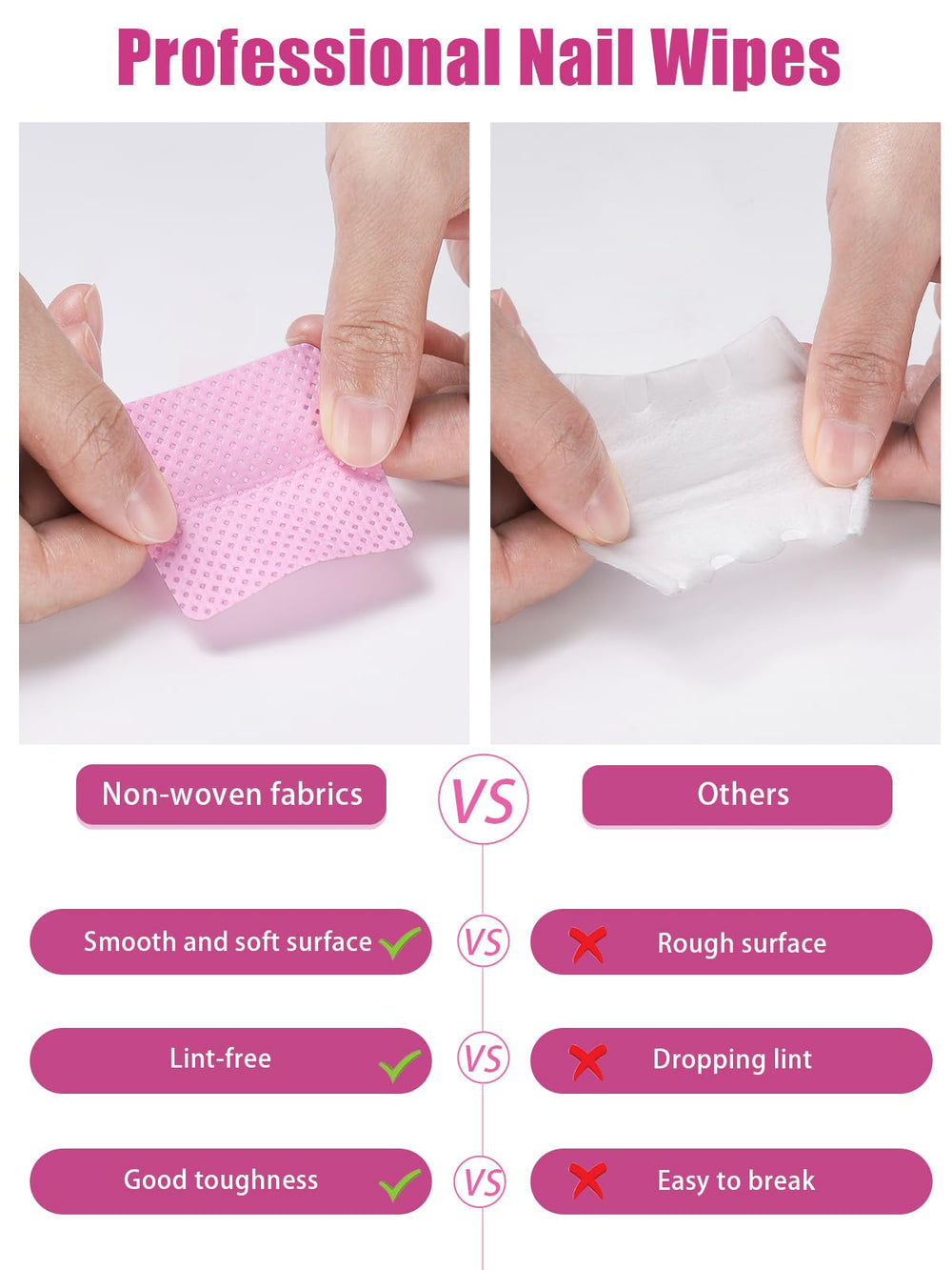 TEOYALL pink lash extensions wipes to remove adhesive residue