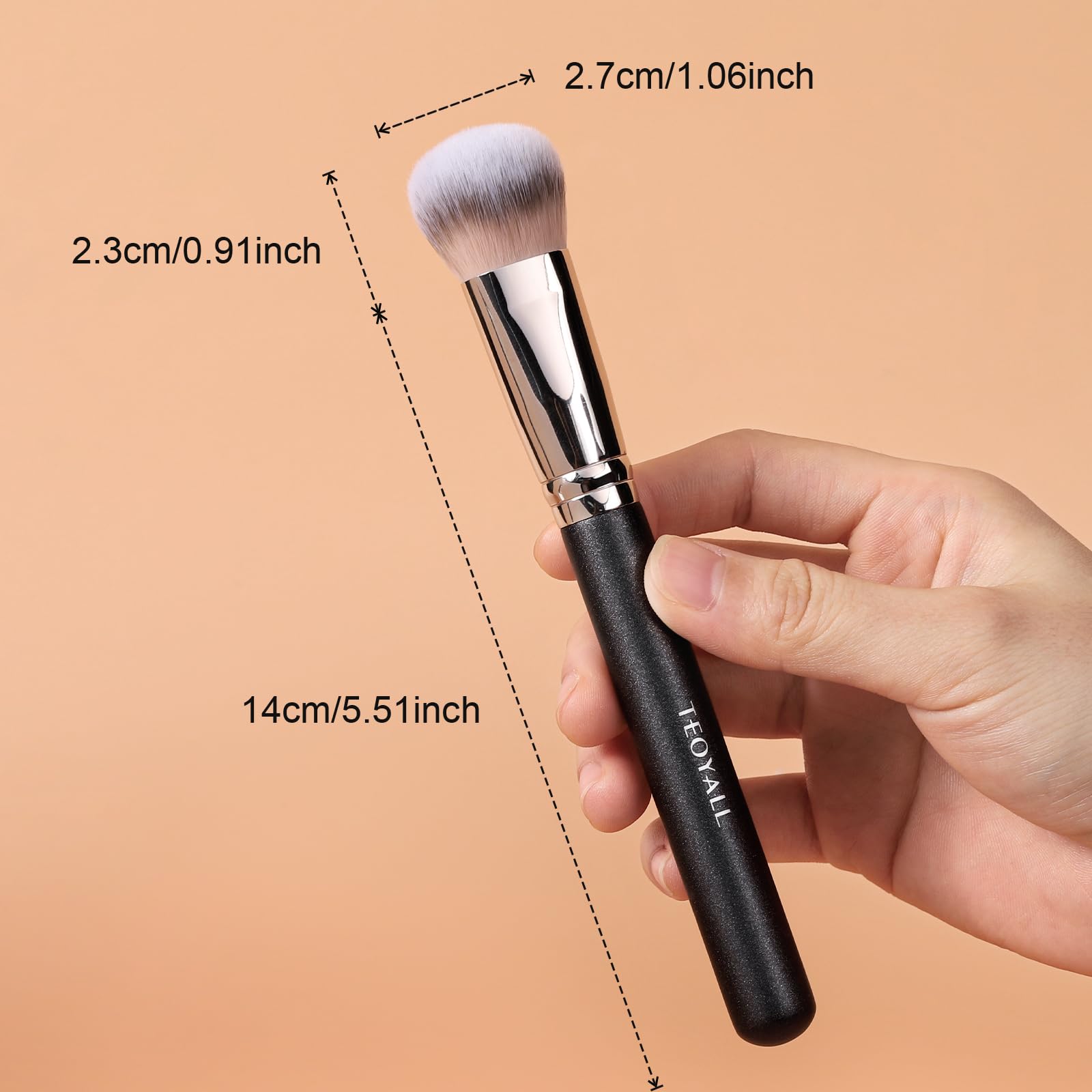 TEOYALL secure metal ferrule connection preventing bristle shedding.