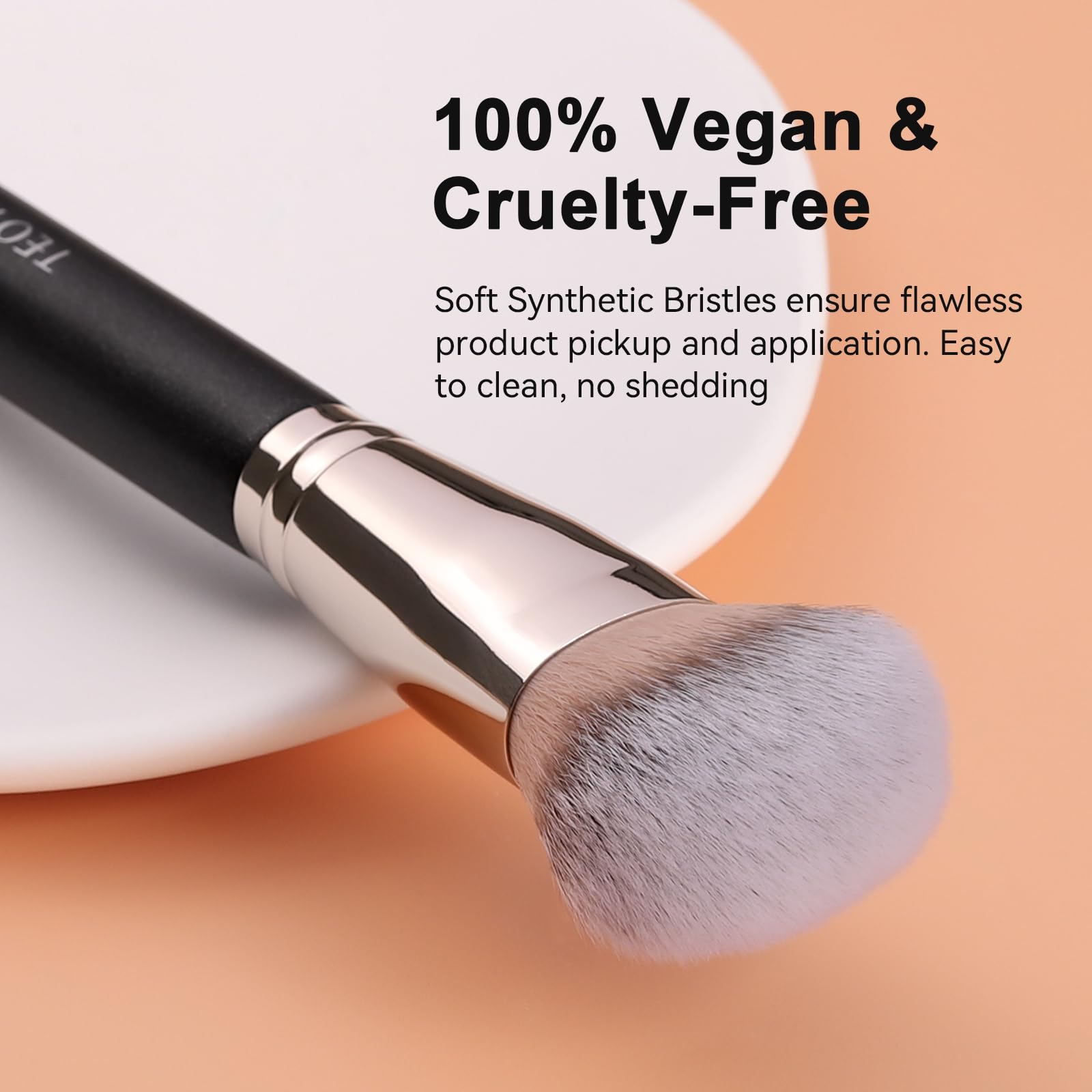 TEOYALL Soft Synthetic Bristles glide smoothly for comfortable, streak-free application.