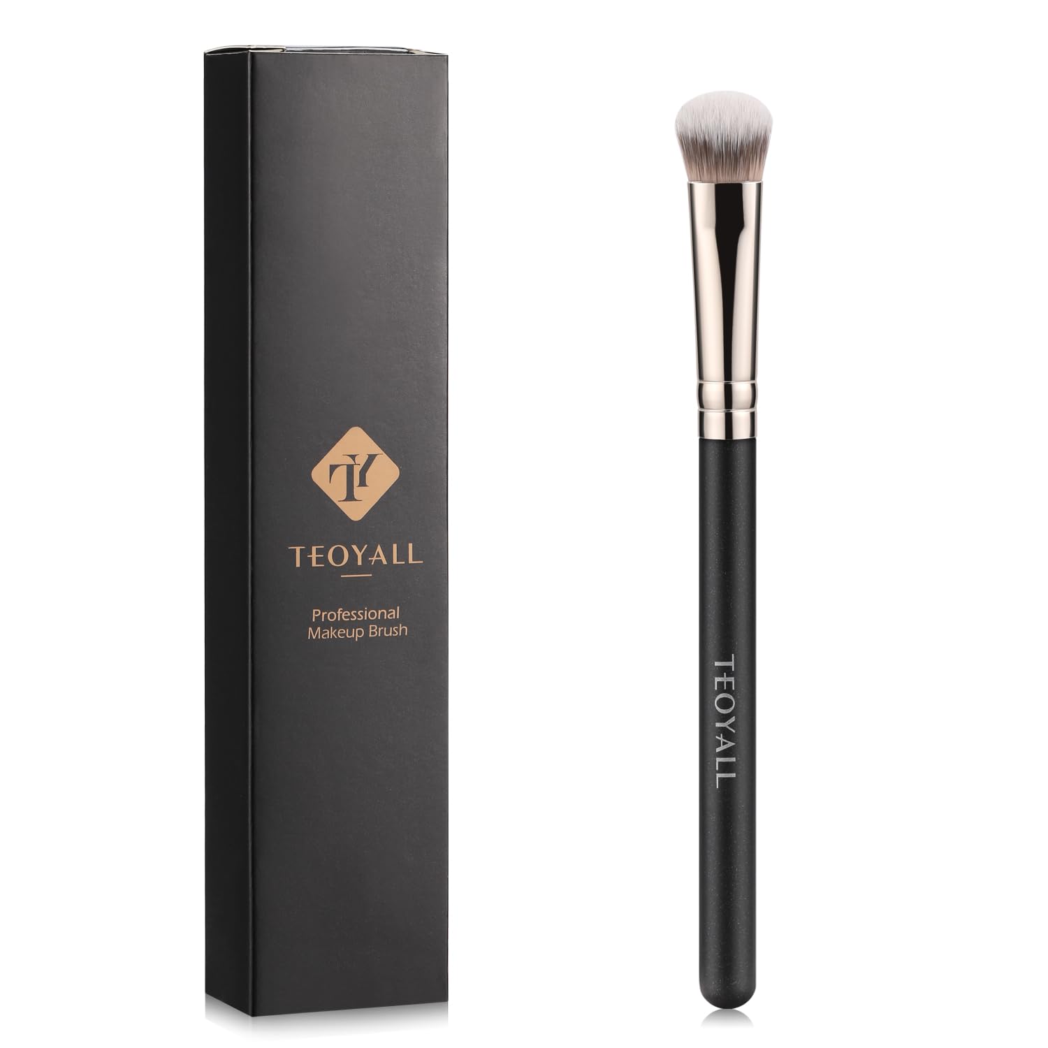 TEOYALL under-eye concealer brush with small flat angled bristles for precise coverage.