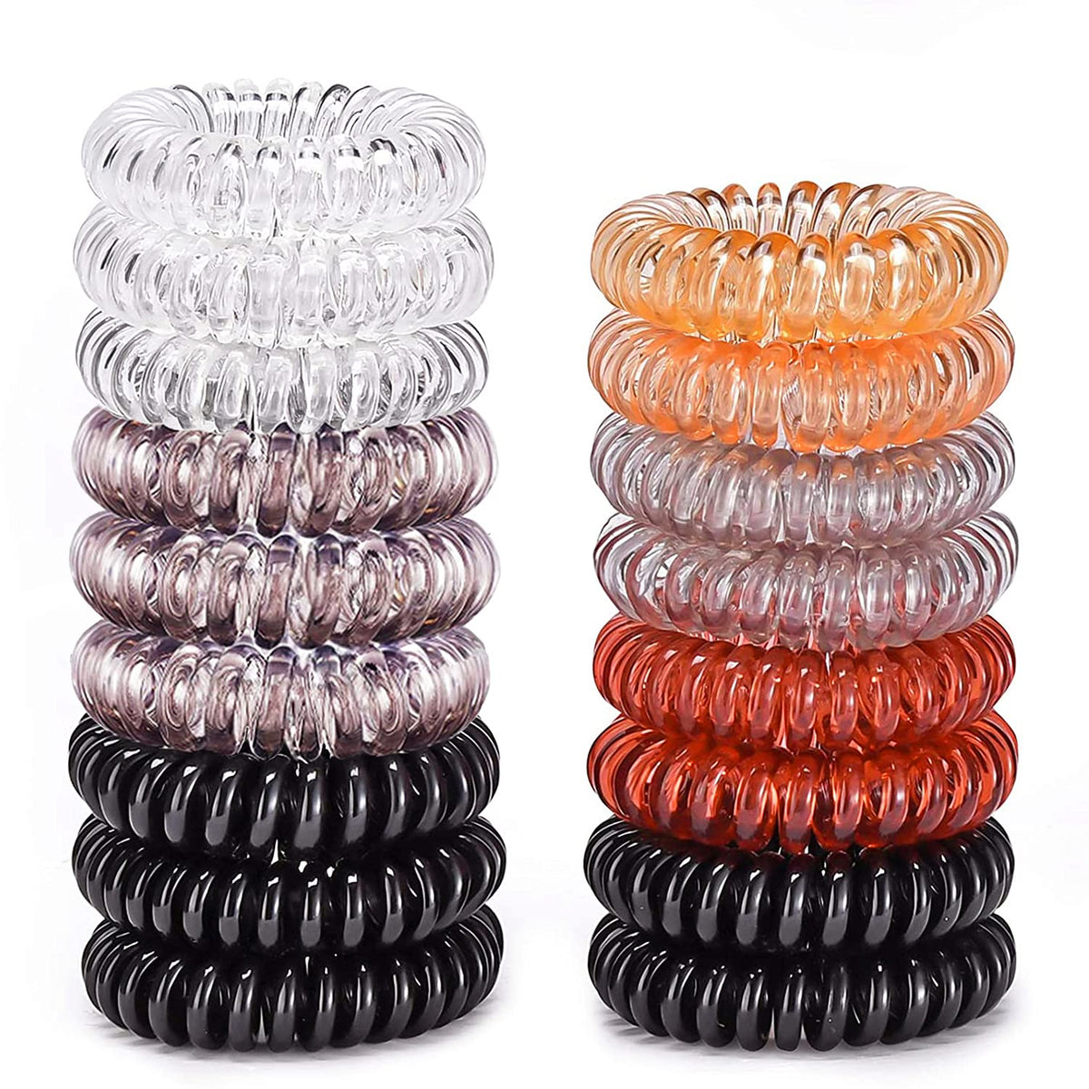 Teqifu spiral hair ties in multicolor pack with gentle hold and minimal snagging