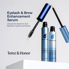 TEREZ & HONOR daily routine setting with serum on vanity for easy access.