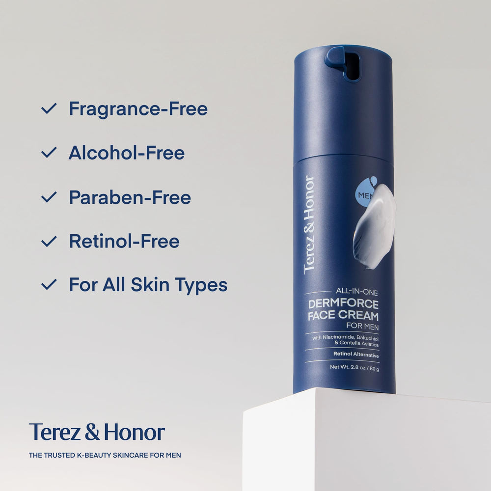 Clean, minimal setup with TEREZ & HONOR 6-in-1 cream signaling daily defense.