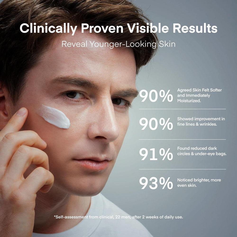 Under-eye area after use with TEREZ & HONOR showing reduced puffiness and brightness.