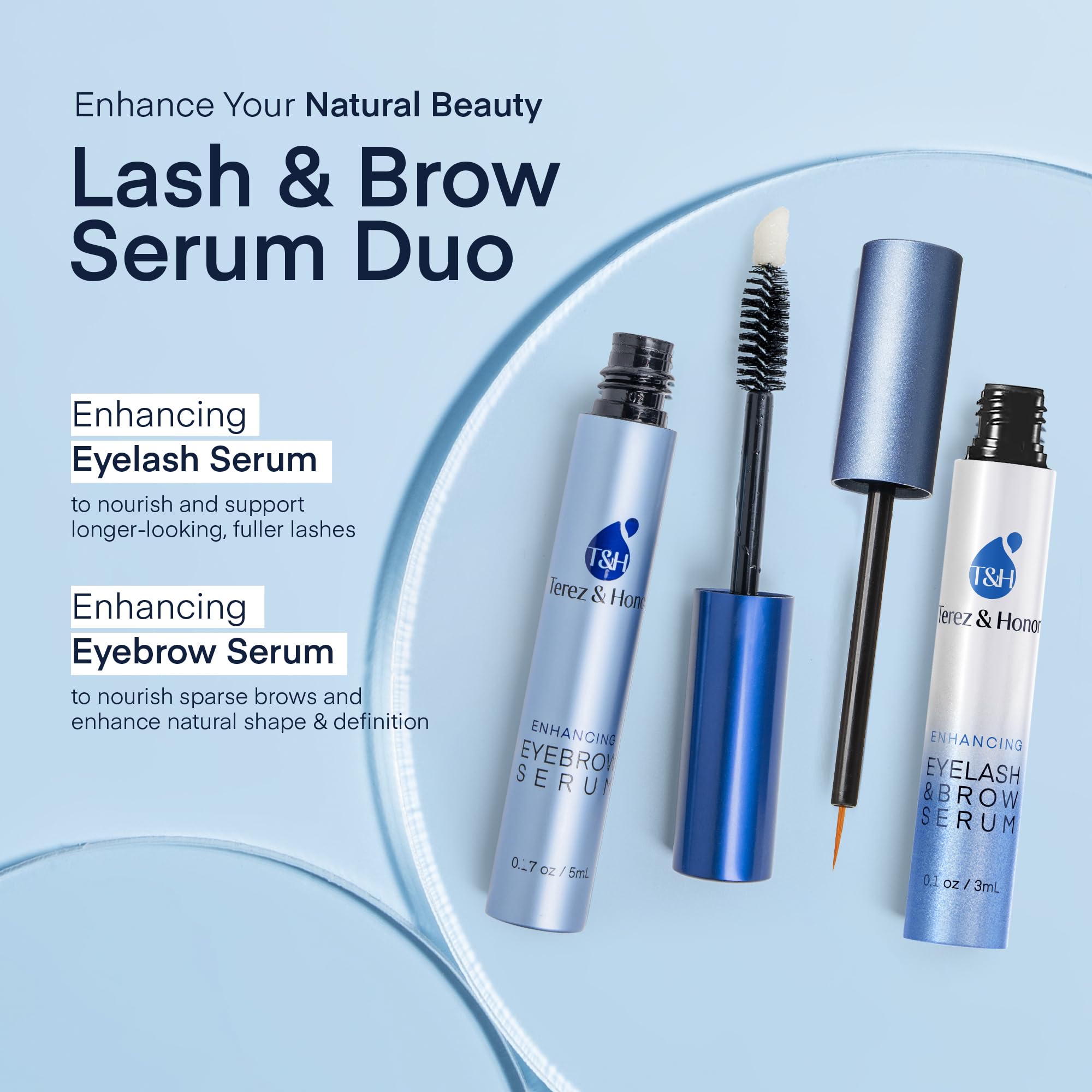 Terez & Honor advanced eyebrow serum applicator brush for even coverage.