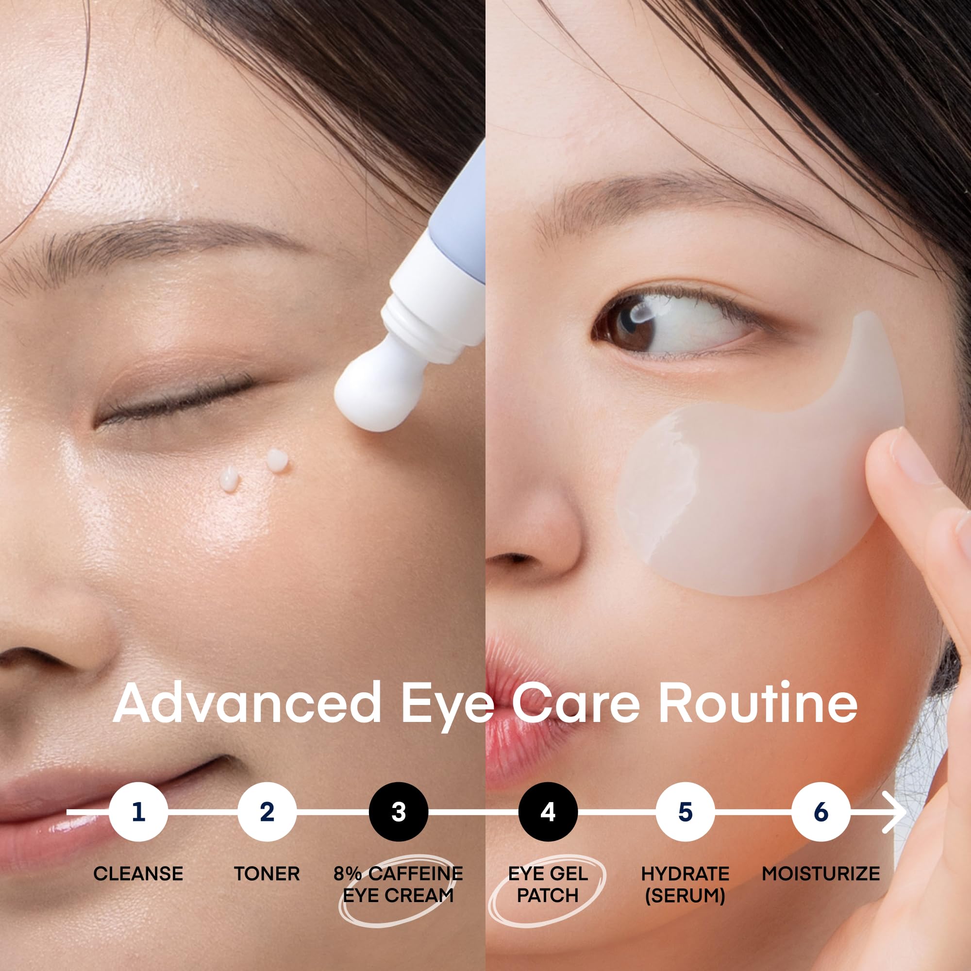 TEREZ & HONOR 8% caffeine eye cream tube for firming and de-puffing.