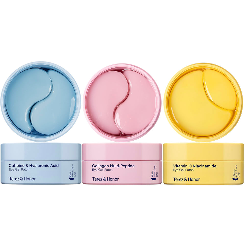TEREZ & HONOR patches on vanity ready for daily self care.