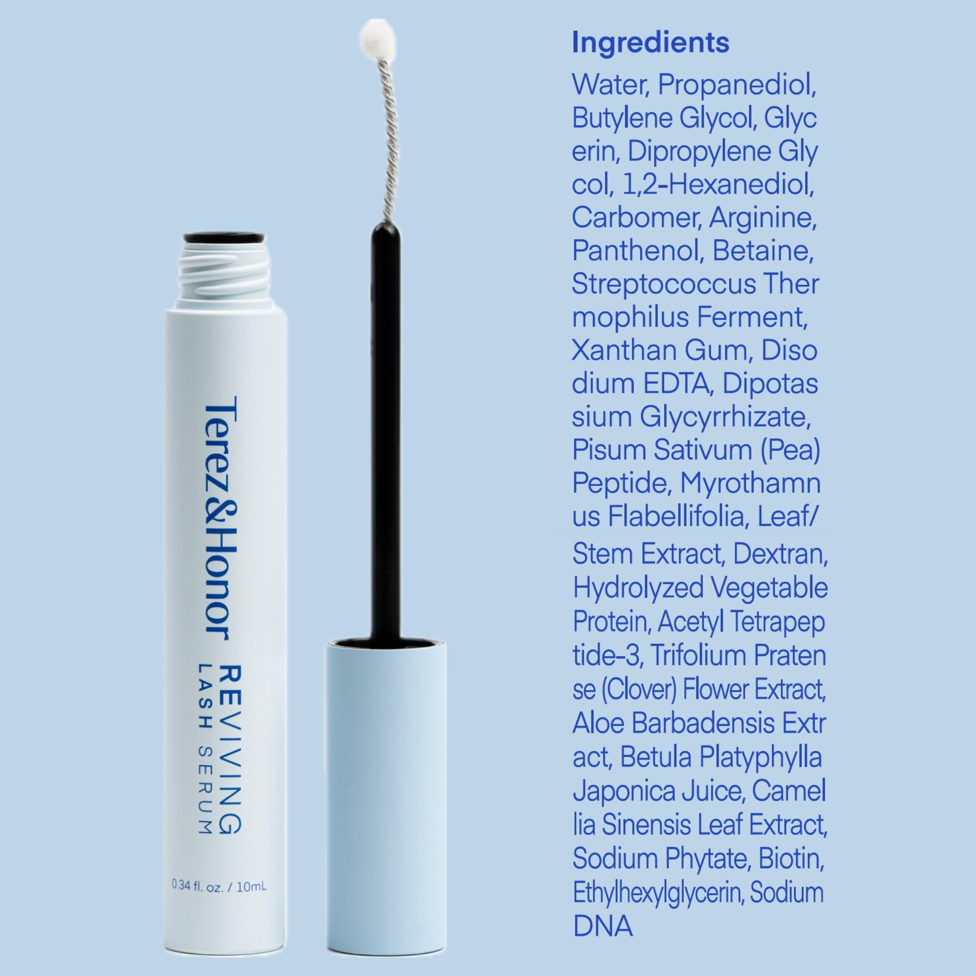 Terez & Honor Reviving Lash Serum lash-line close-up with hydrated lashes