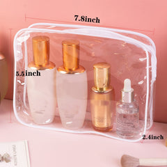 Tergy waterproof PVC makeup bag keeps cosmetics dry during bathroom and trip use.