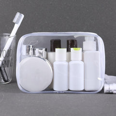 Tergy zippered makeup bag for compact travel storage of lipstick and eyeshadow.