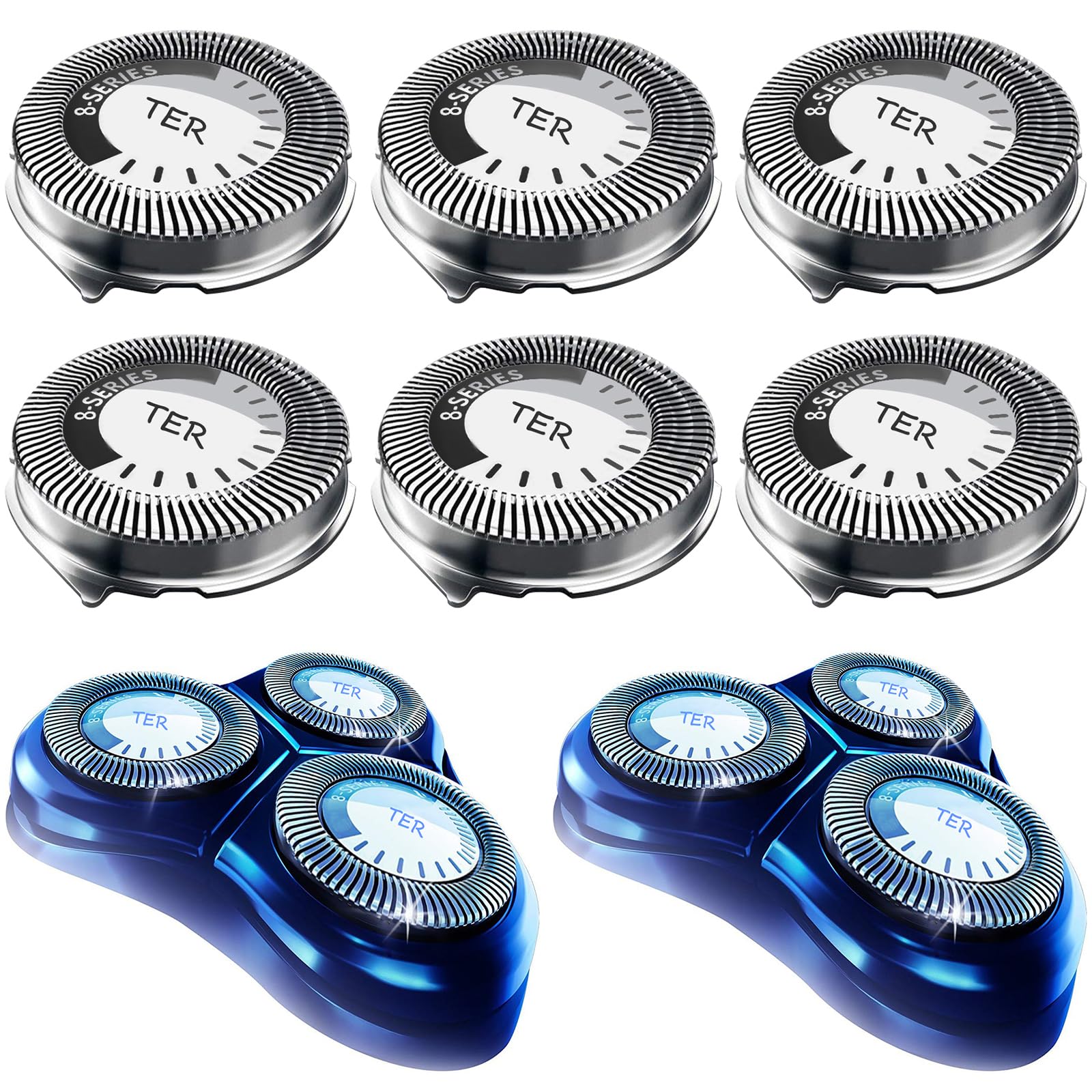 Termation HQ8 replacement heads six-pack ready for a close, comfortable shave.
