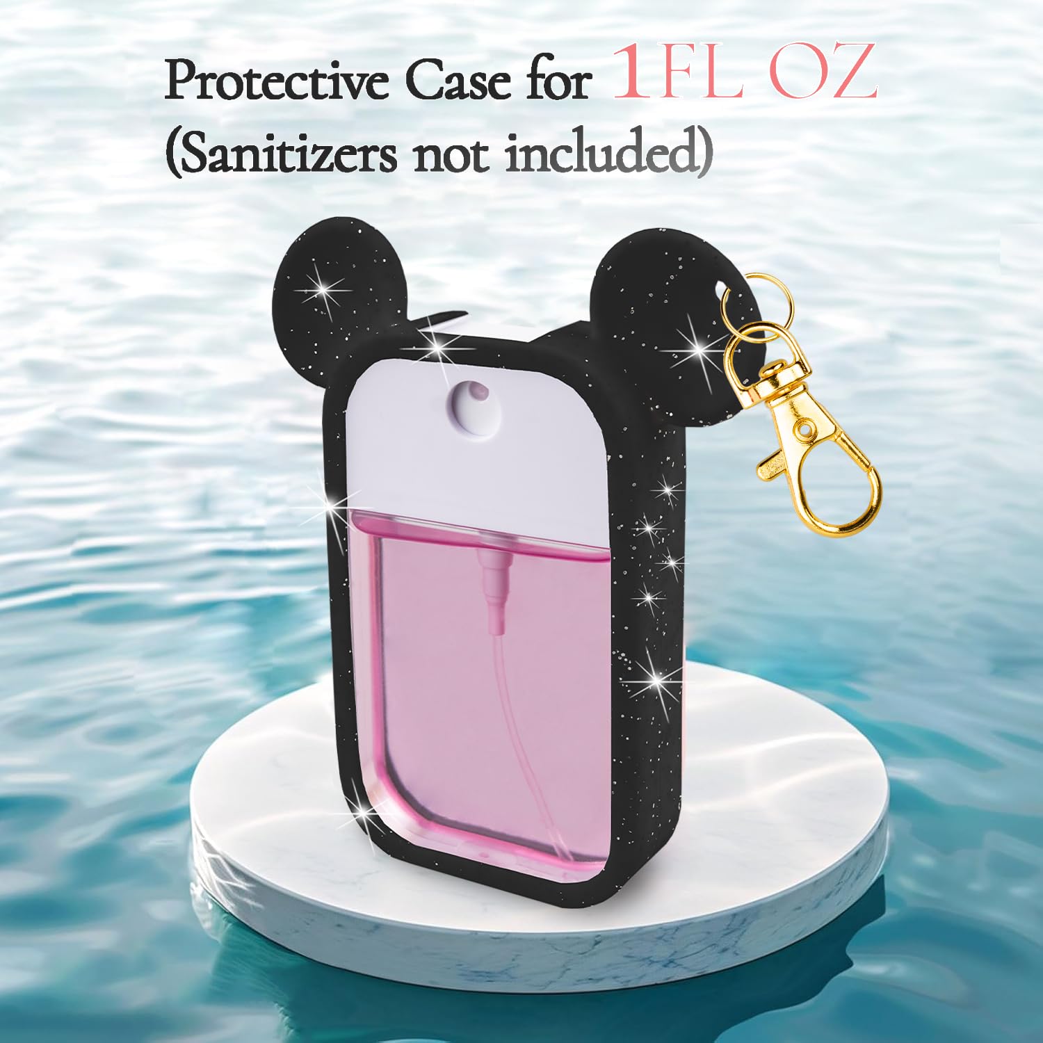 TERPINK 360-degree rotating keychain keeps the Touchland bottle ready at hand.