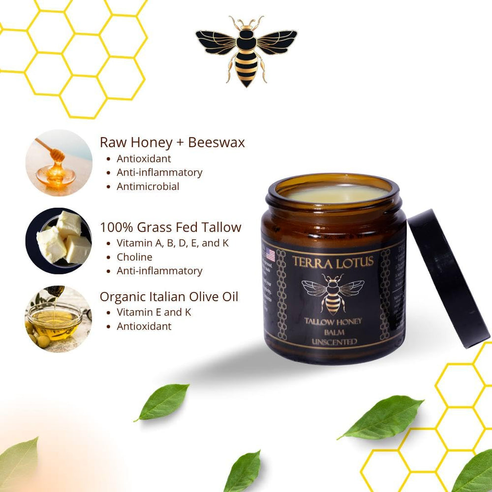 Terra Lotus balm applied to dry elbows for targeted moisture.