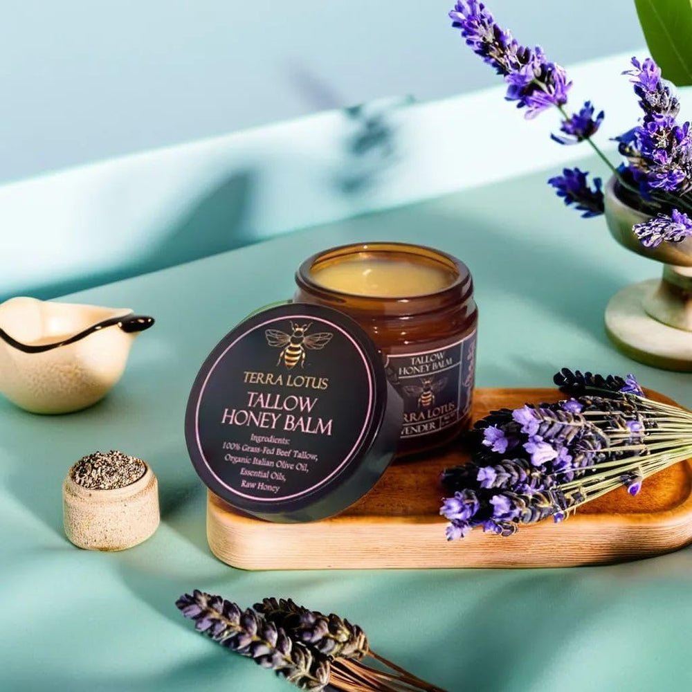 Terra Lotus unscented balm on face for daily nourishment