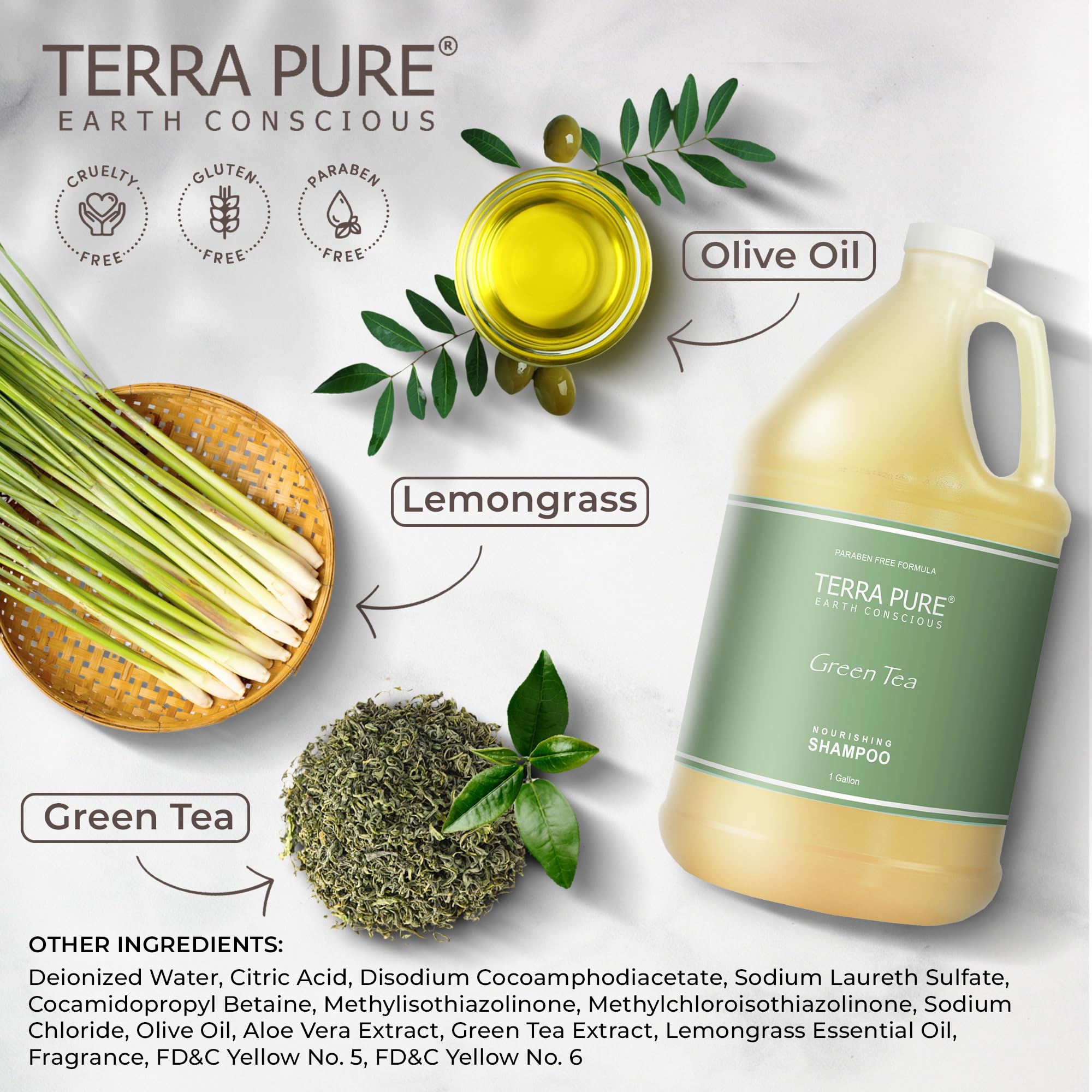 Terra Pure Vegetable-based formula shampoo supports eco-friendly dispensers