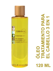 Terramar botella de aceite de argán, macadamia y Tahití para brillo y revitalización.