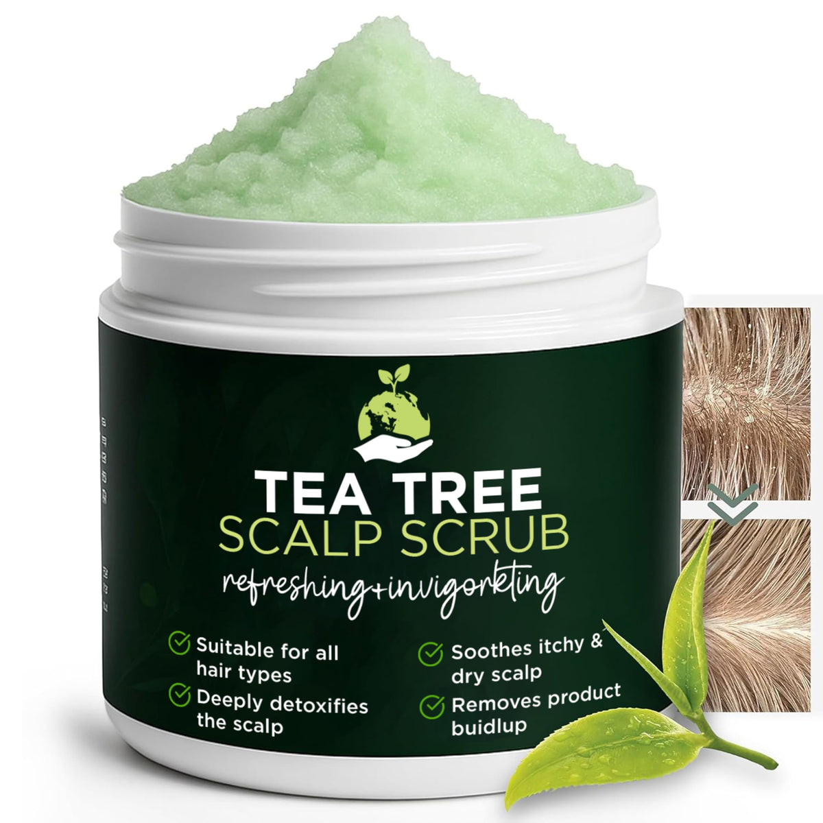 Terramed exfoliante cabelludo con árbol de té para sensación fresca.