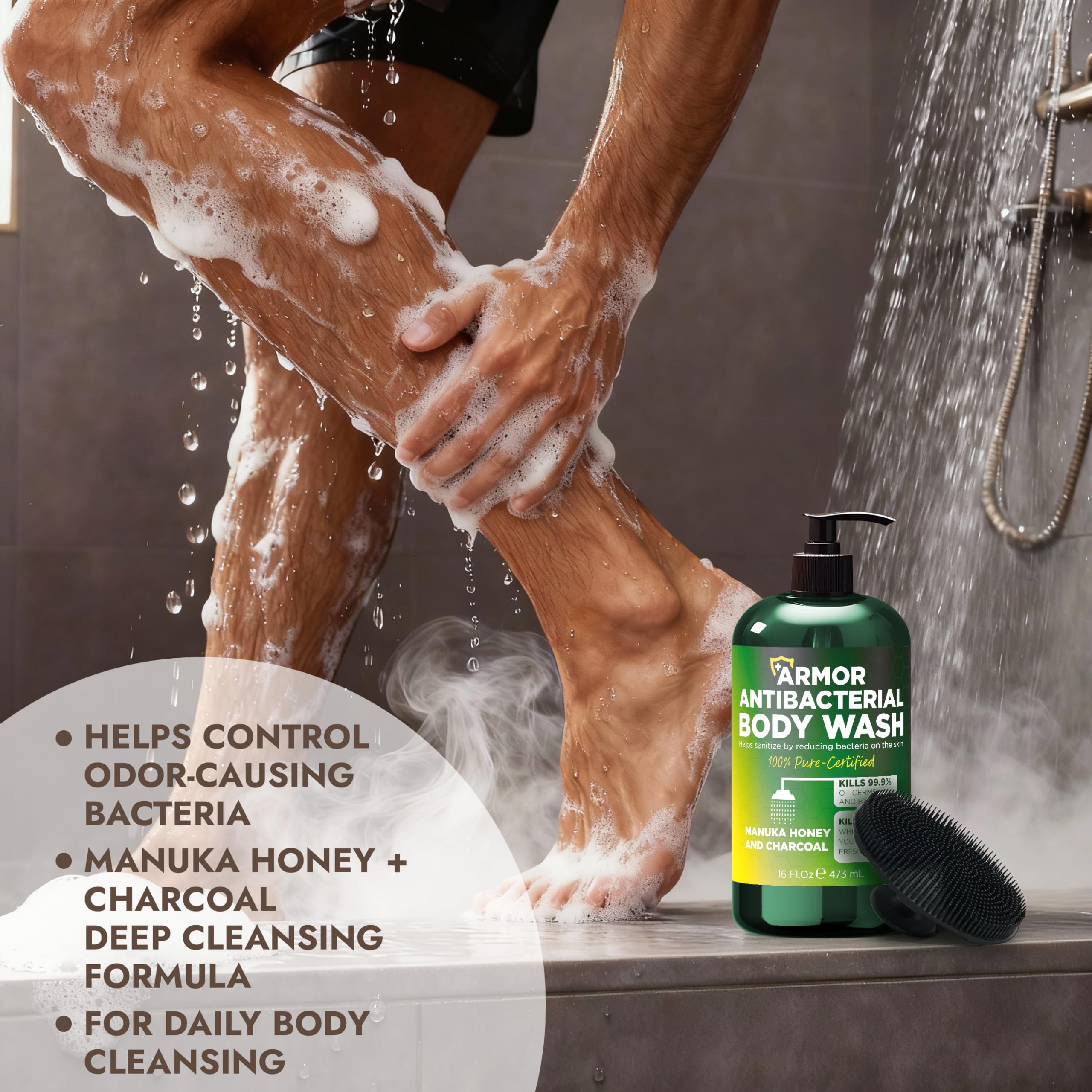 Terramed Just Think Comfort 16 oz bottle highlighting daily protection and hydration.