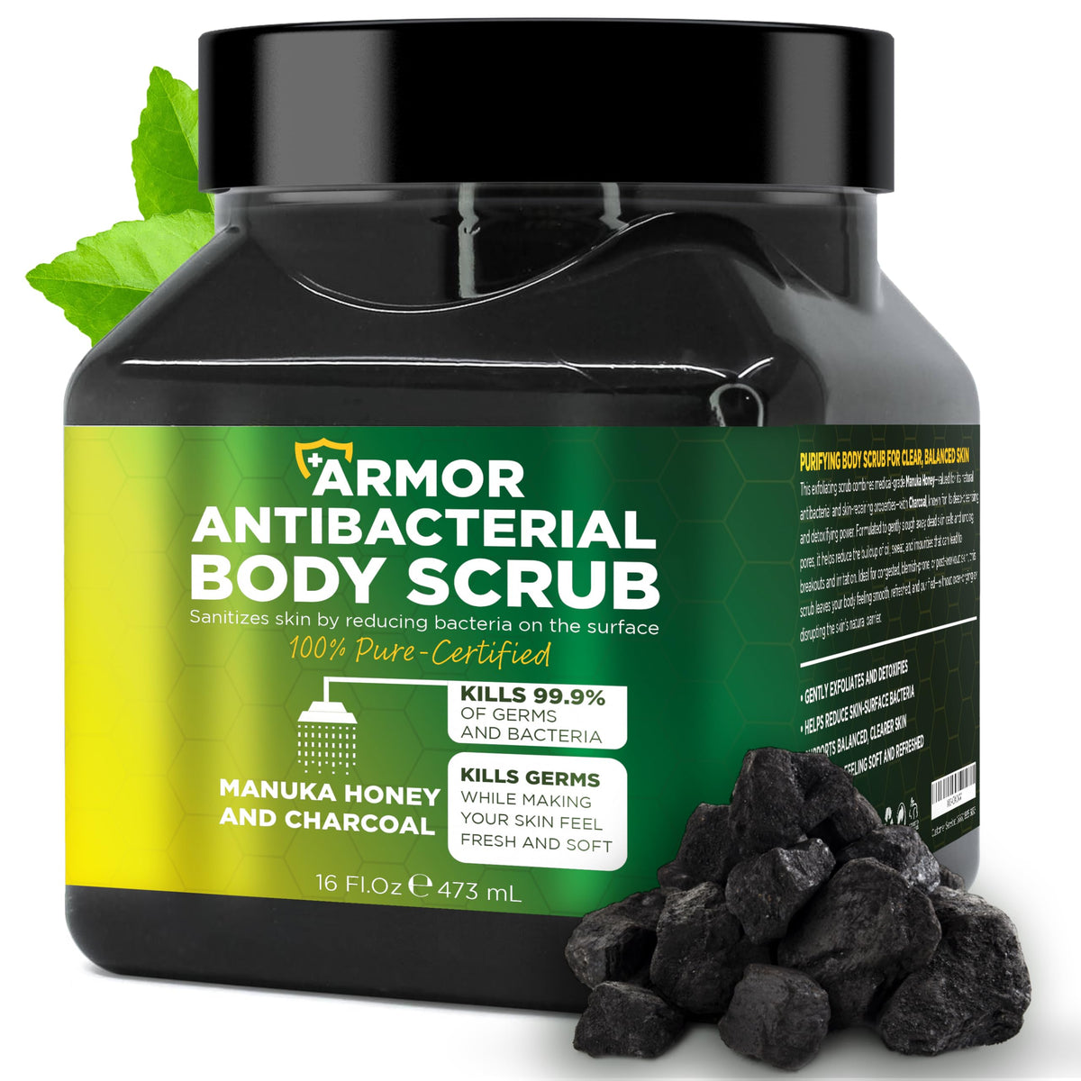 Terramed Just Think Comfort antibacterial body scrub jar for deep cleansing