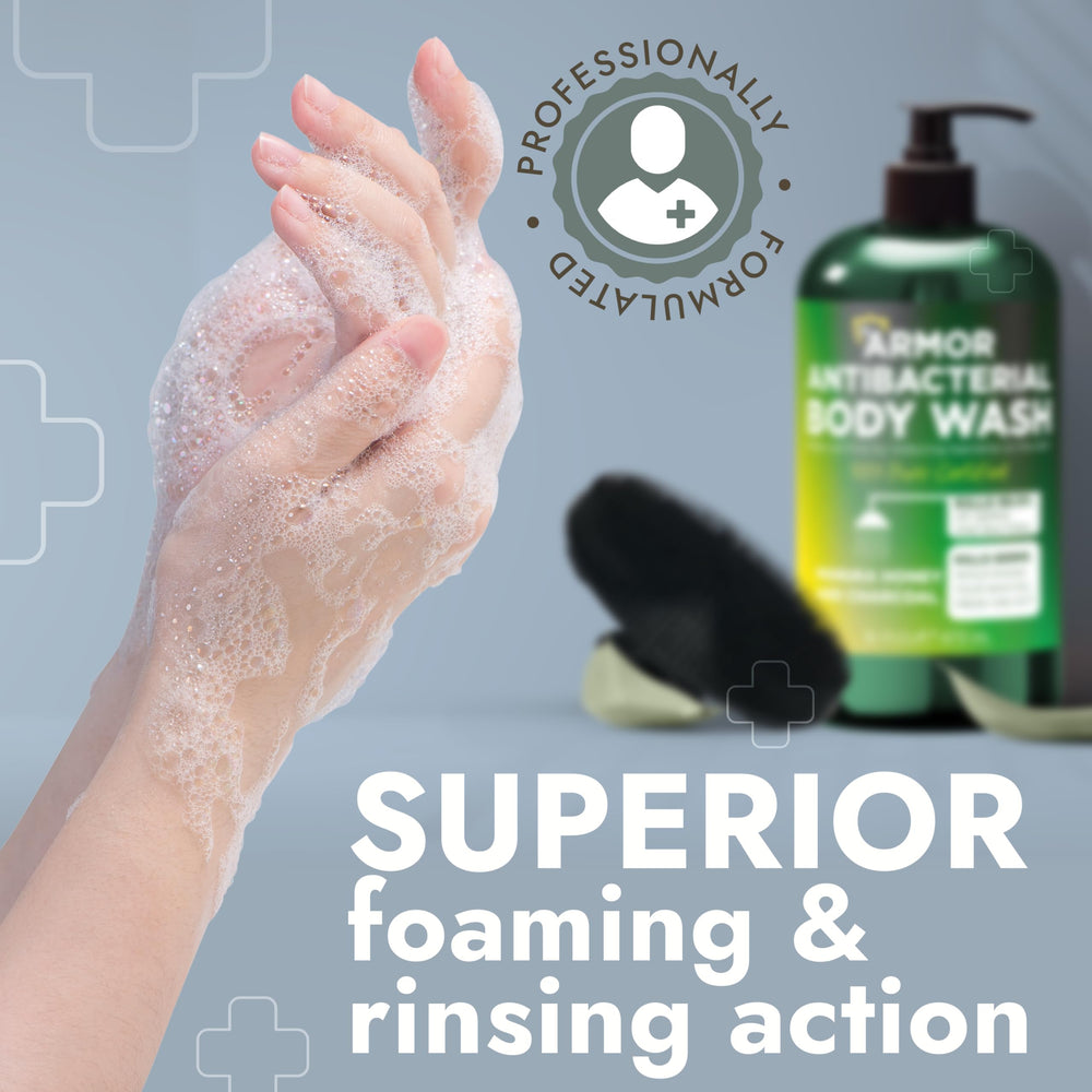 Terramed Just Think Comfort back acne care concept showing targeted cleansing and pore clearing.