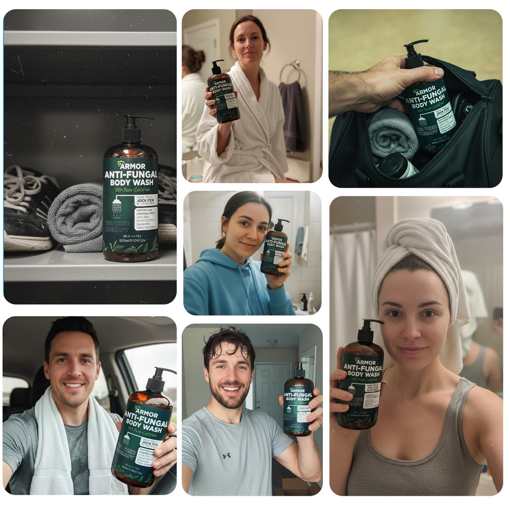 Terramed Just Think Comfort foam wash shown after gym for odor control.