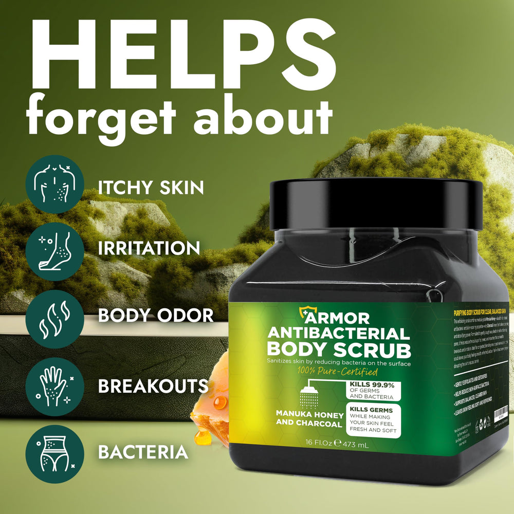 Terramed Just Think Comfort jar open shows Manuka honey and charcoal formula