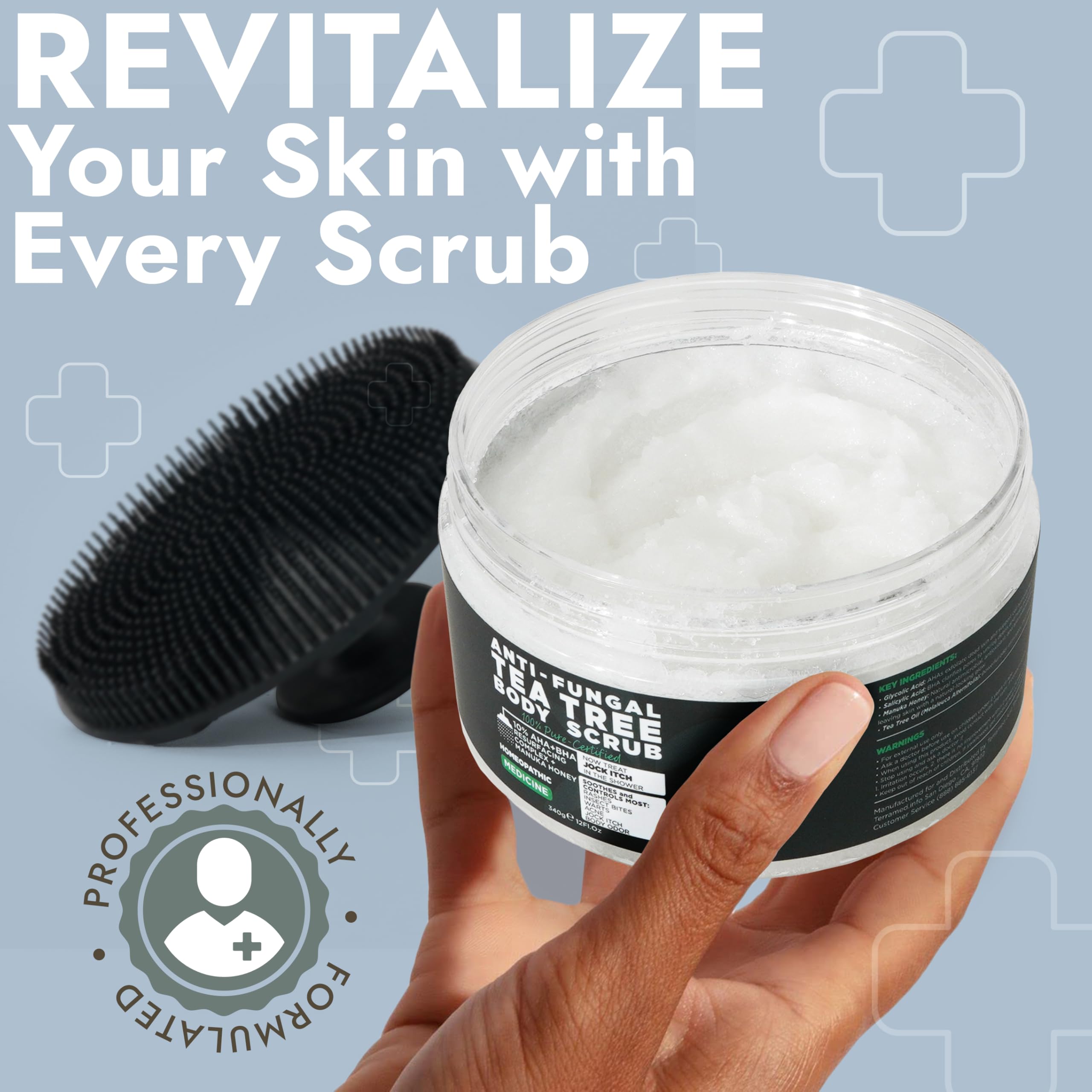 Terramed formula label highlights sulfate-free, paraben-free options