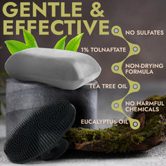 Terramed Just Think Comfort tea tree oil 1% antifungal soap for refreshed skin.