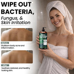 Terramed organic ingredients and aloe vera in antifungal wash for hydration.