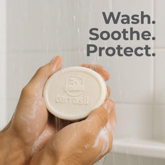 Terrasil Balanitis Soap Men Calendula visual underscores soothing botanical care.
