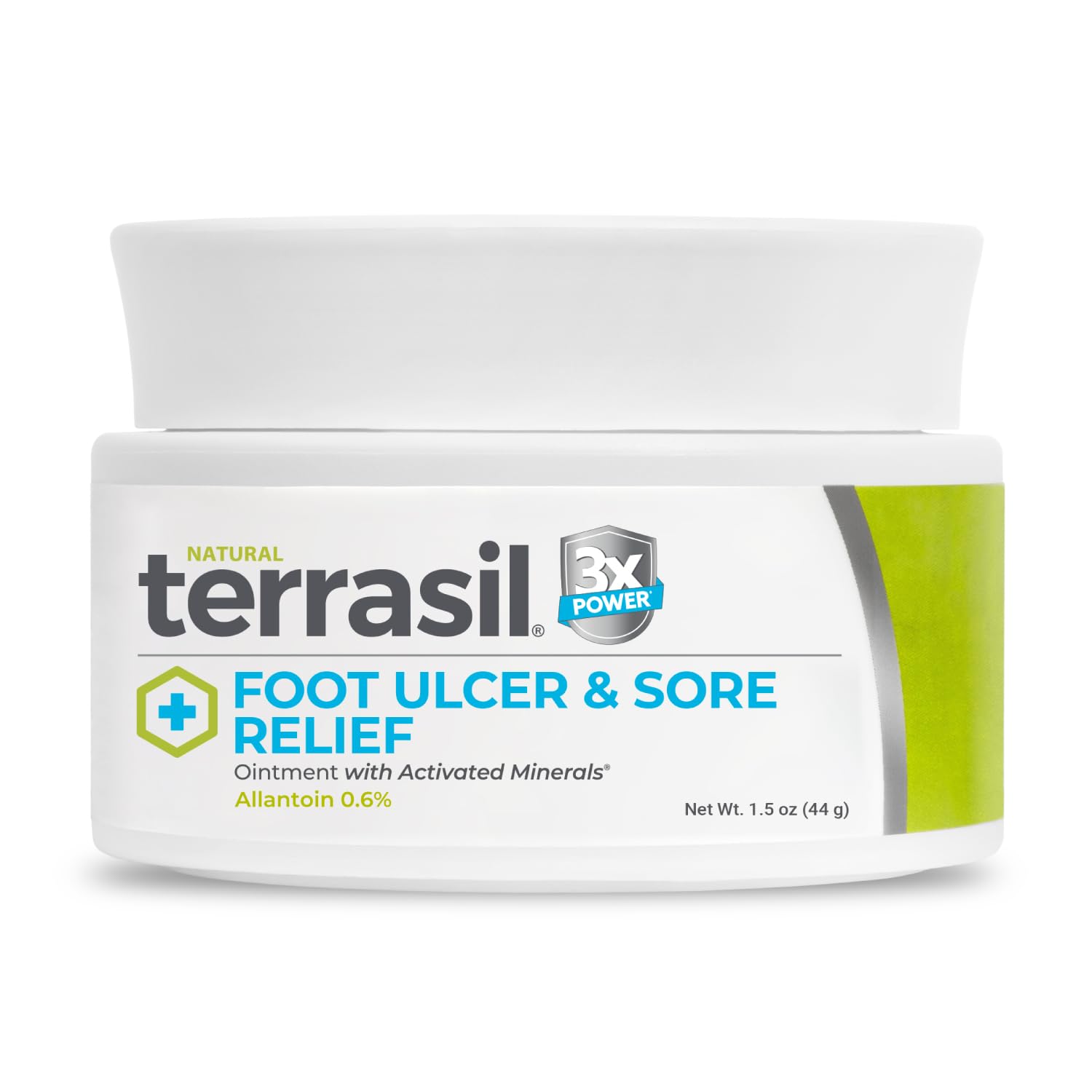 Terrasil Foot Ulcer Cream packaging shows a natural barrier for irritated skin protection.