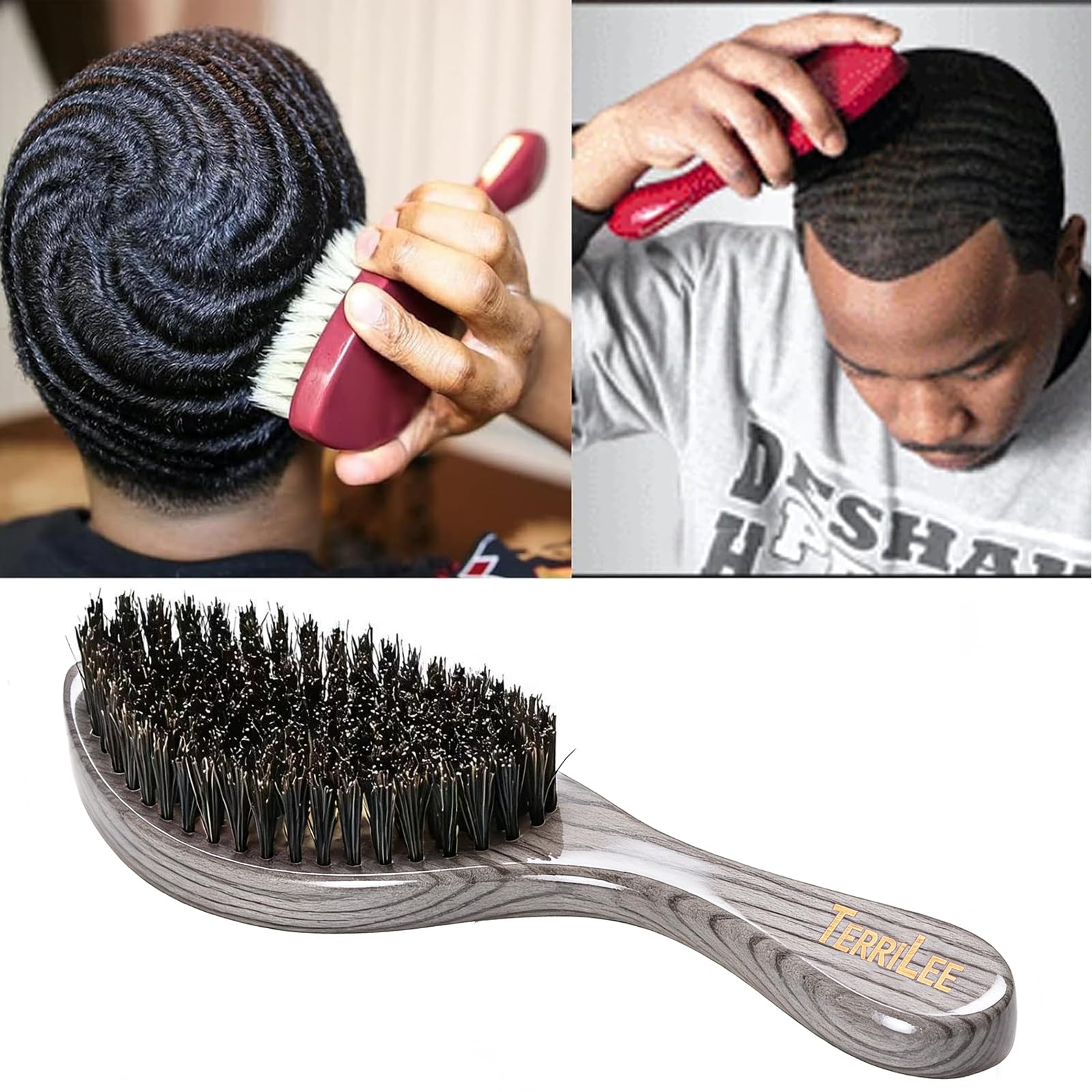 Terrilee no-shed beech-shell 360 wave brush for lasting use.