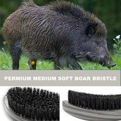 Terrilee 360 wave brush aiding scalp exfoliation and cleaner wave lines.