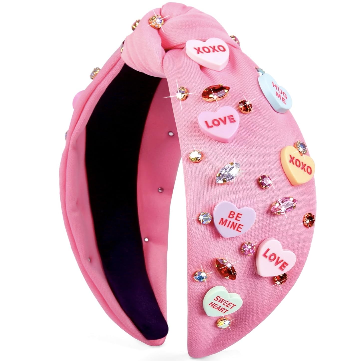 TERSE diadema San Valentín con corazón y cristales, ideal para citas románticas.