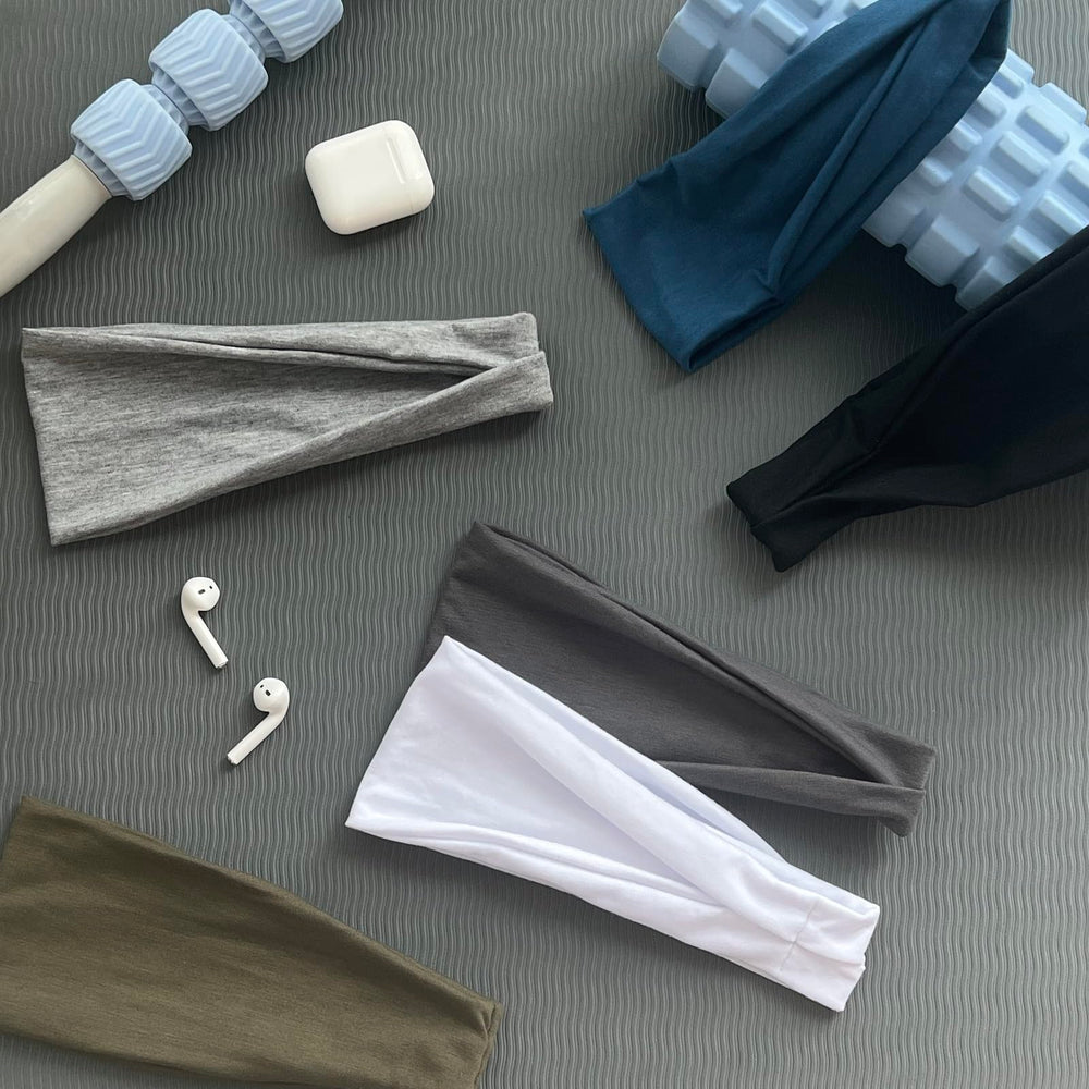 TERSE headband pack featuring black, white, grey colors for versatile looks