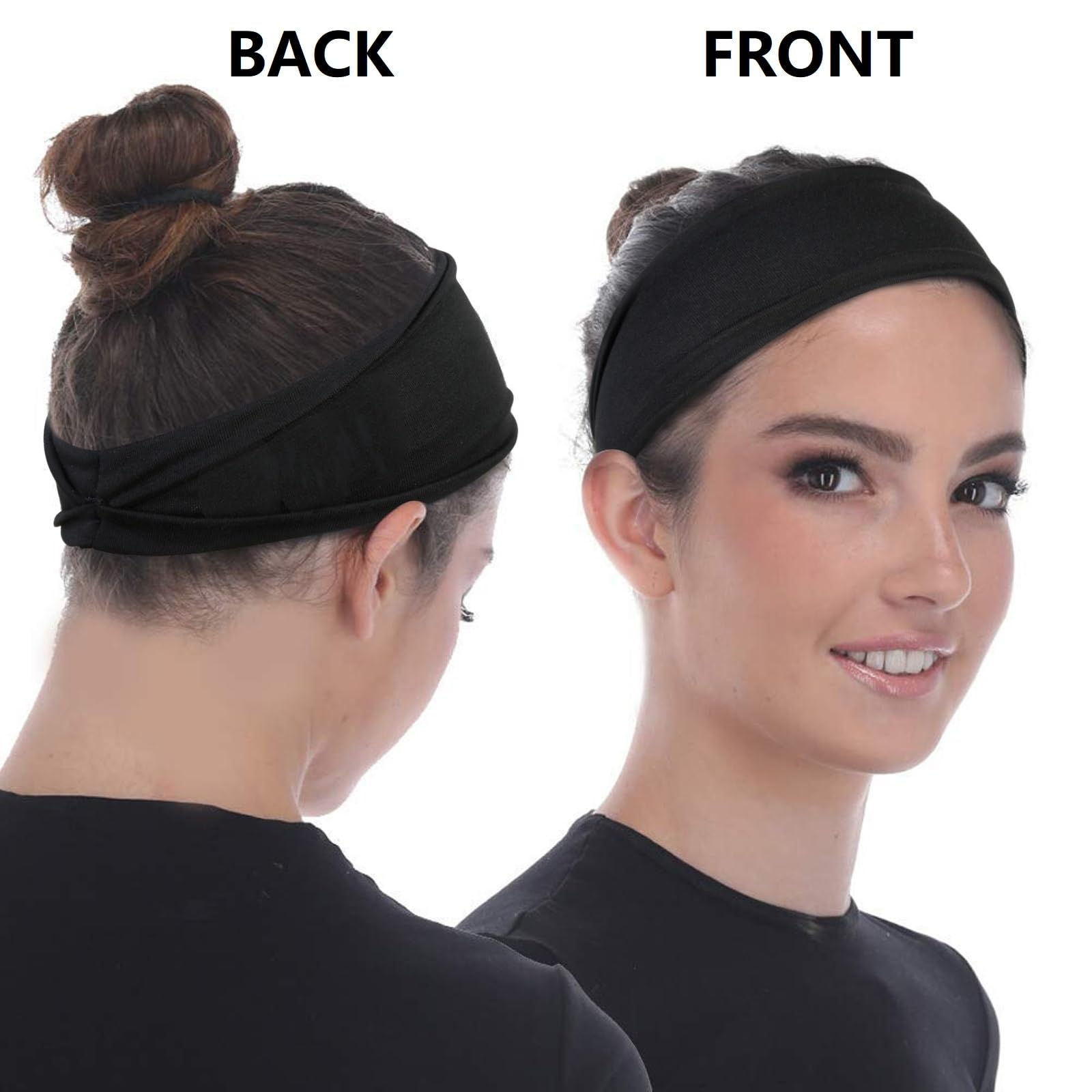 TERSE headband in action during yoga, keeping hair away from face