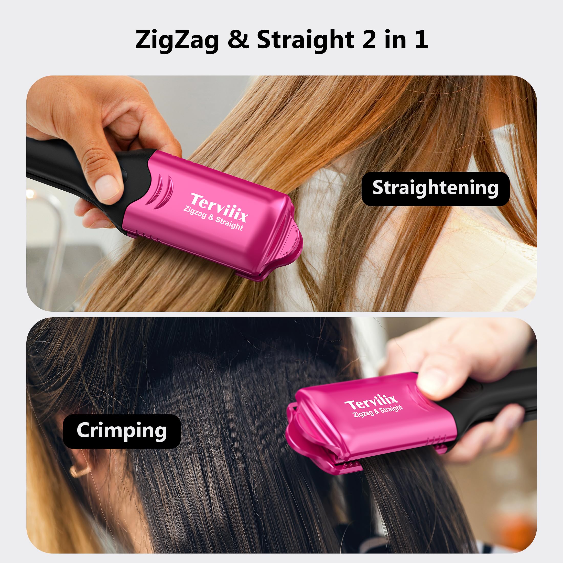 Terviiix crimper with keratin and argan infused plates for smoother hair