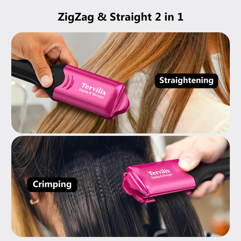 Terviiix crimper with keratin and argan infused plates for smoother hair