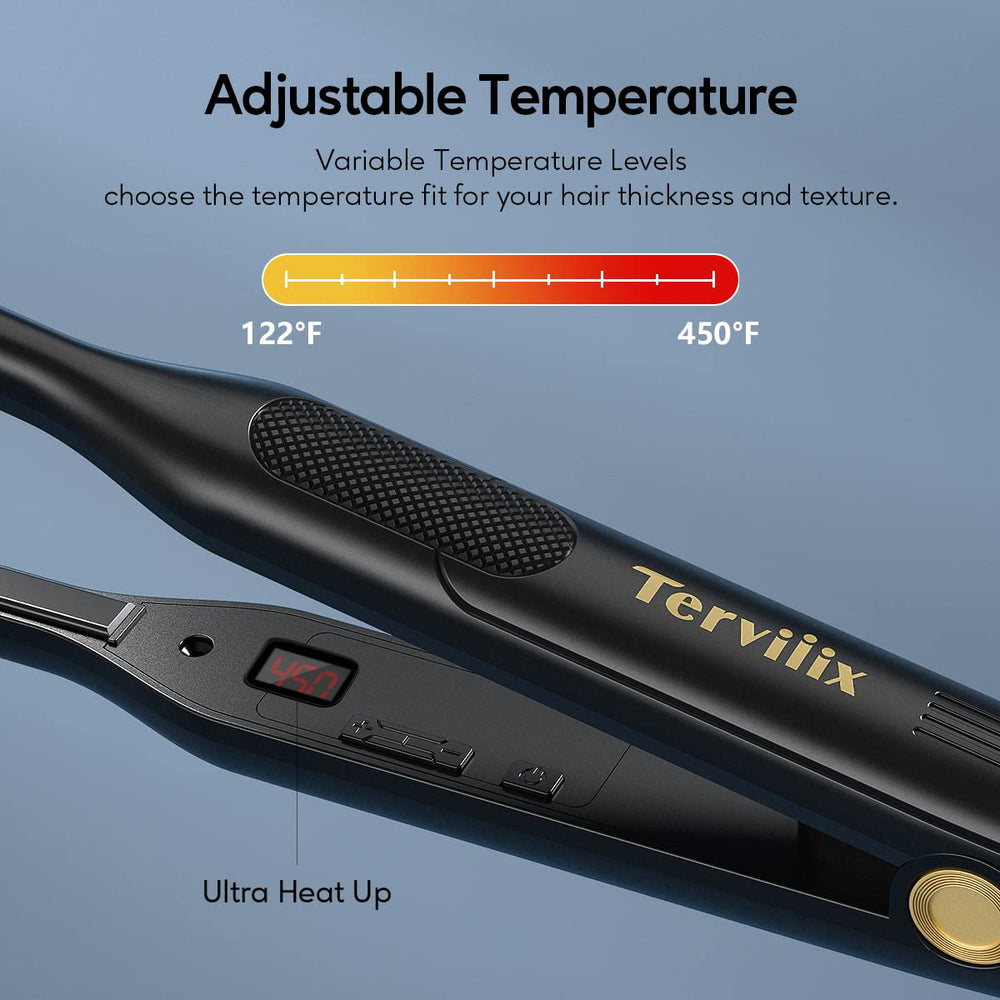 Terviiix Pencil Flat Iron used for beard styling with neat lines.