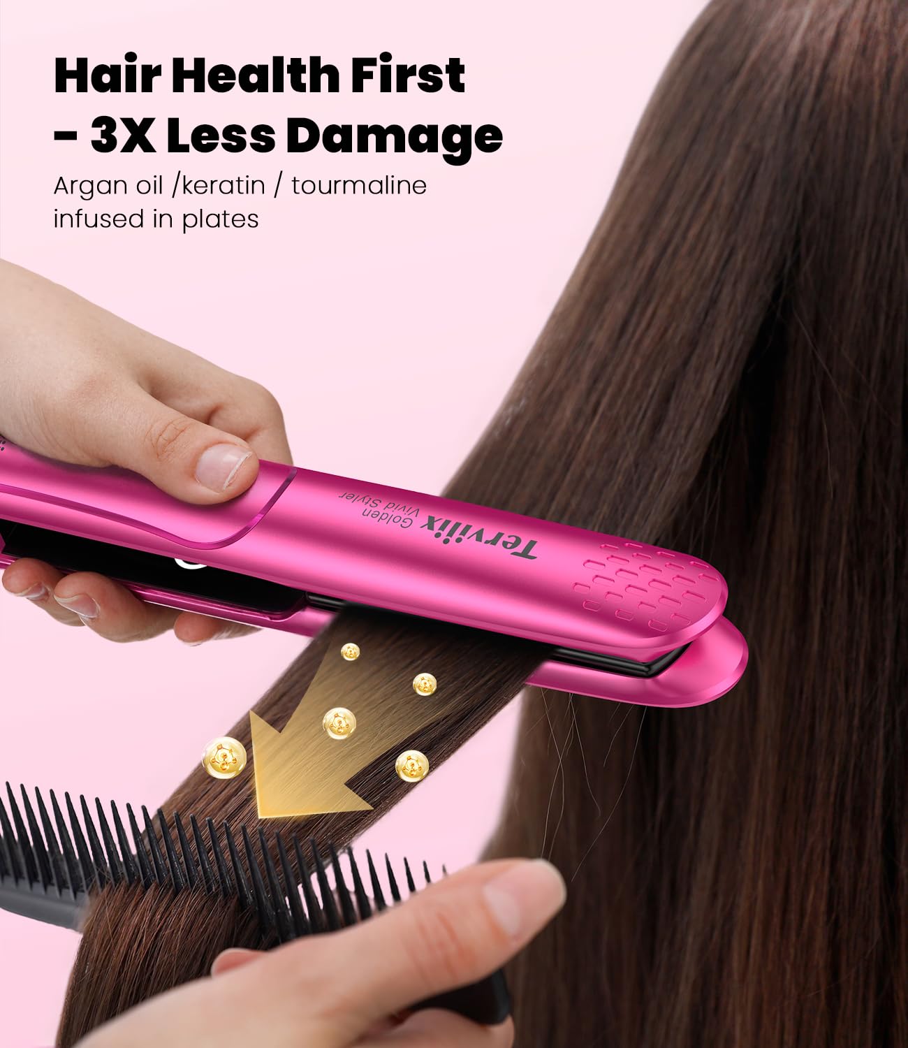 Terviiix 2-in-1 straightener and curler for waves and straight styles